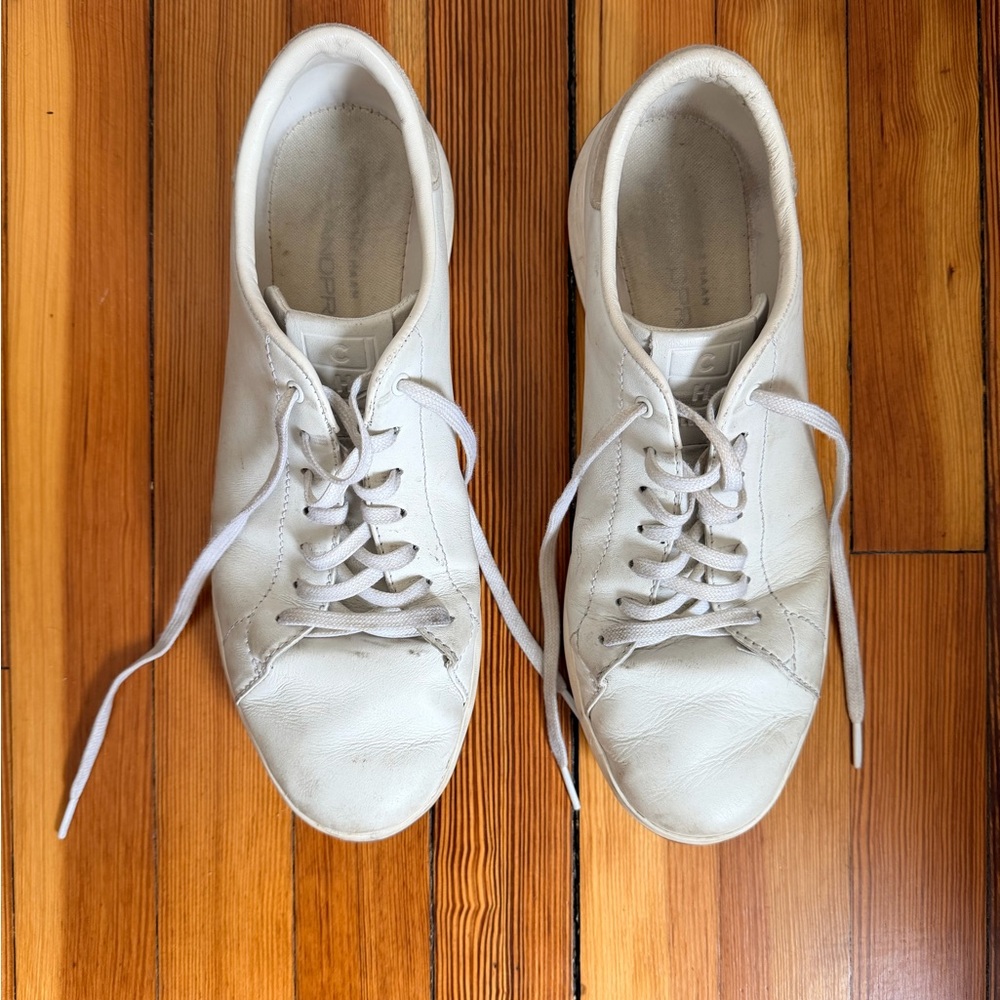 Men's Cole Haan 10.5 Low-Profile White Leather Sneakers